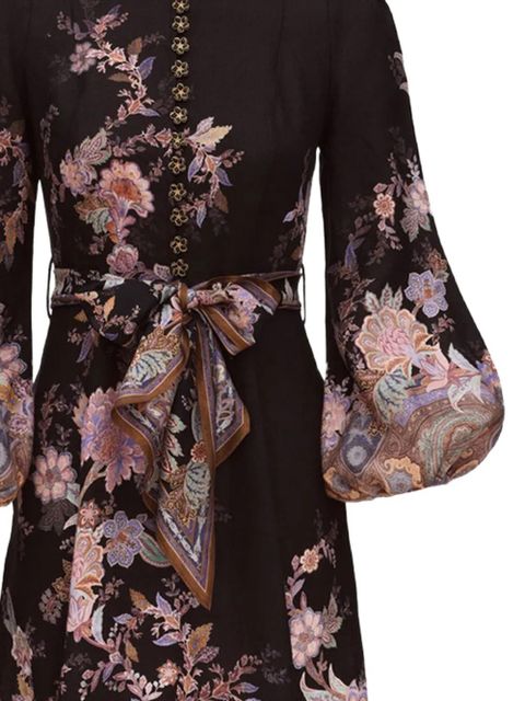 ZIMMERMANN floral-print button-up midi dress - Black - zdjęcie produktu nr 2