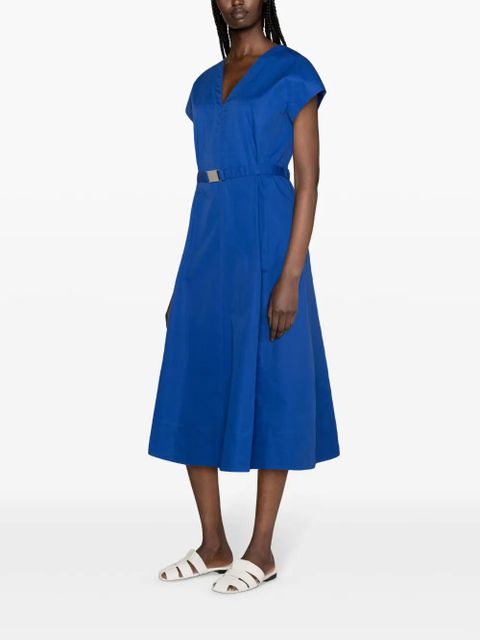 Tory Burch belted V-neck midi dress - Blue