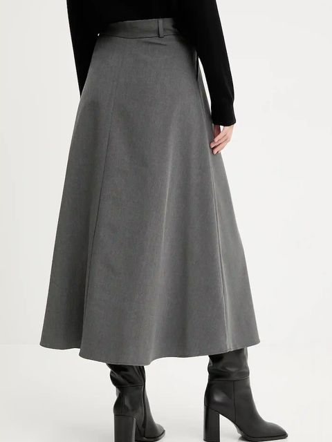 Answear.LAB spódnica kolor szary maxi rozkloszowana