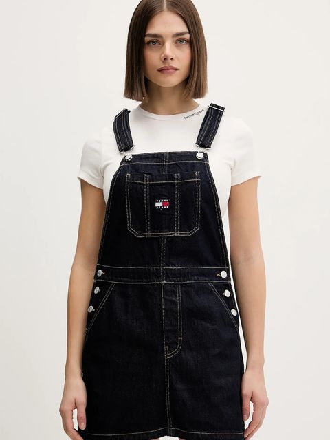 Tommy Jeans sukienka bawełniana kolor granatowy mini prosta DW0DW22555 - zdjęcie produktu nr 1
