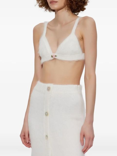 Alessandra Rich flower-embellishment top - White - zdjęcie produktu nr 1