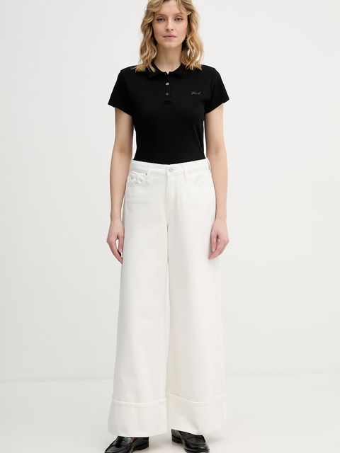 Karl Lagerfeld polo damskie bawełniane z elastanem - zdjęcie produktu nr 1