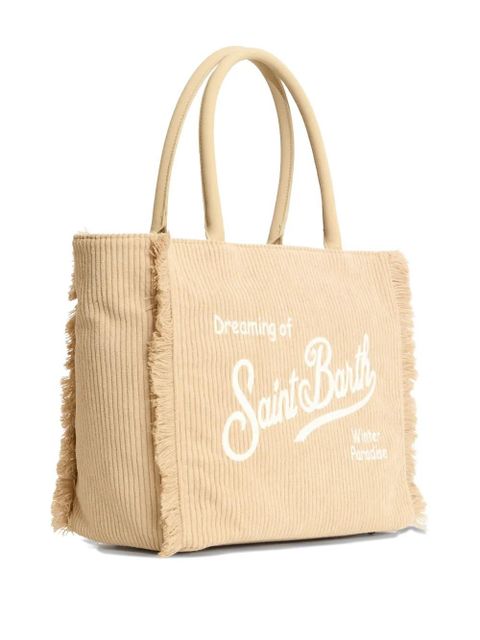 MC2 Saint Barth corduroy fringed vanity bag - Neutrals