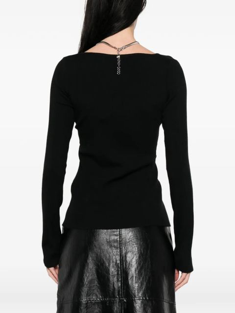 Sportmax button-up necklace-detail cardigan - Black