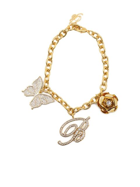 Blumarine crystal-embellished chain-link bracelet - Gold - zdjęcie produktu nr 1
