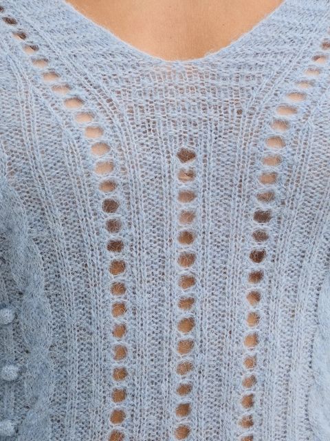 Twinset sweter z dodatkiem wełny damski kolor niebieski lekki 252TT3137