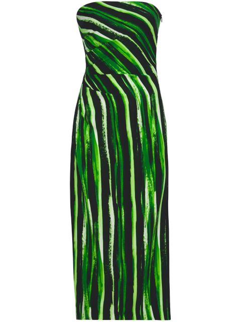 Proenza Schouler graphic-print strapless midi dress - Green - zdjęcie produktu nr 1