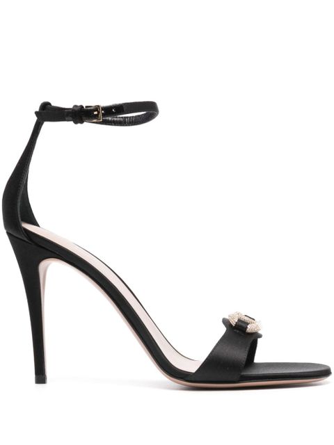 Valentino Garavani 100mm VLogo Signature satin sandals - Black - zdjęcie produktu nr 1