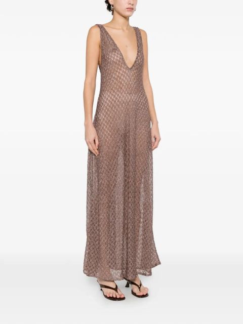 Missoni A-line V-neck maxi dress - Pink