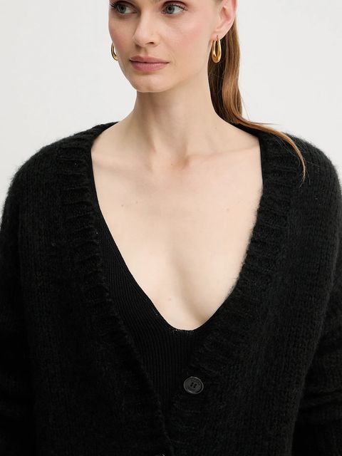 Silvian Heach kardigan z domieszką wełny LETSOSA damski kolor czarny lekki GPA25267CD