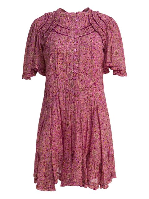 MARANT ÉTOILE Celyana pleated floral-print mini dress - Pink - zdjęcie produktu nr 1