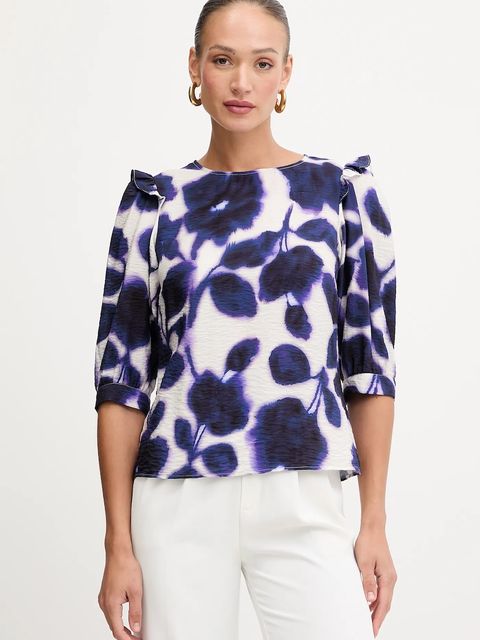 Morgan bluzka damska kolor granatowy wzorzysta ORIRO.F - zdjęcie produktu nr 1