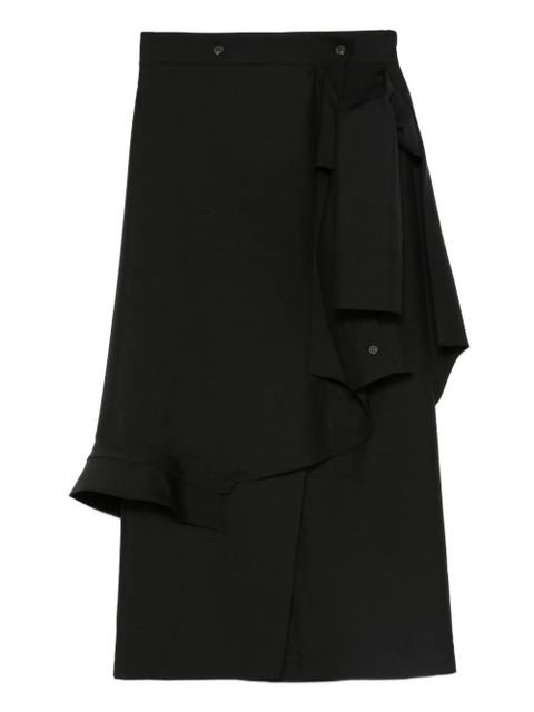 Róhe ruffled asymmetric midi skirt - Black - zdjęcie produktu nr 1