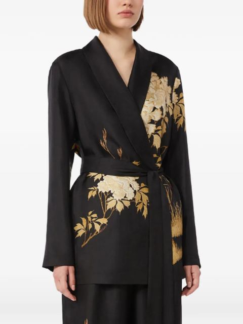 Max Mara Msetunica floral-print belted top - Black - zdjęcie produktu nr 2