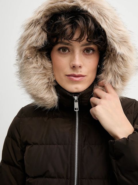 Tommy Hilfiger kurtka puchowa kolor brązowy zimowa WW0WW47540