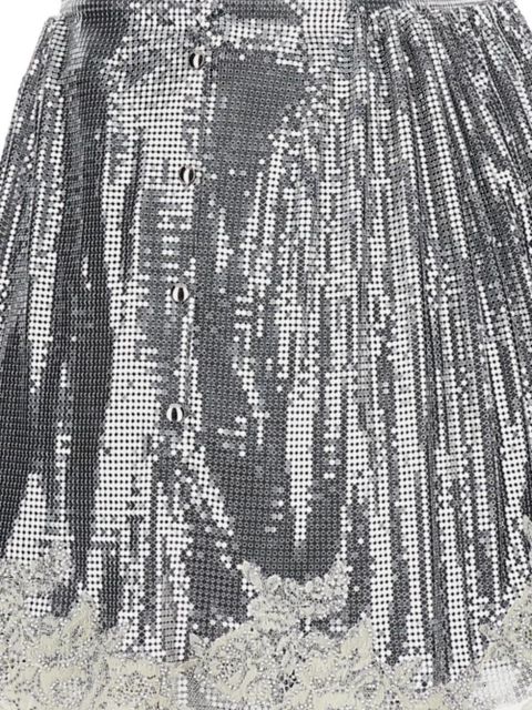 Rabanne metallic lace-trimmed skirt - Silver - zdjęcie produktu nr 2