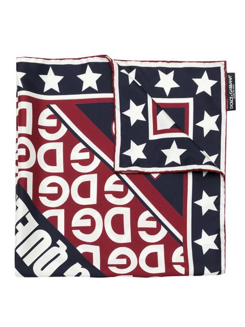 Dolce & Gabbana printed DG logo scarf - Blue - zdjęcie produktu nr 1