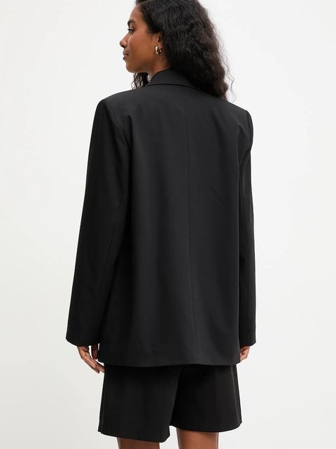 Answear Lab marynarka kolor czarny jednorzędowa gładka