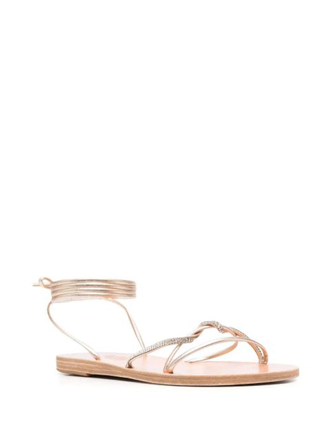 Ancient Greek Sandals crystal-embellished Treli sandals - Gold