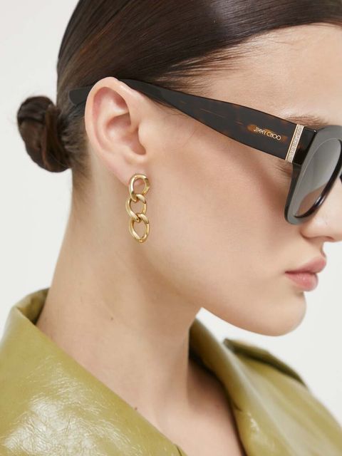 Jimmy Choo okulary przeciwsłoneczne damskie kolor brązowy