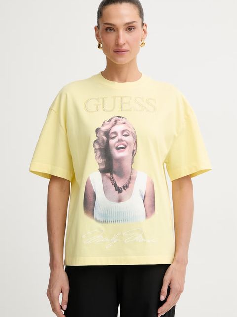 Guess T-shirt oversize damski bawełniany MARILYN MONROE - zdjęcie produktu nr 1