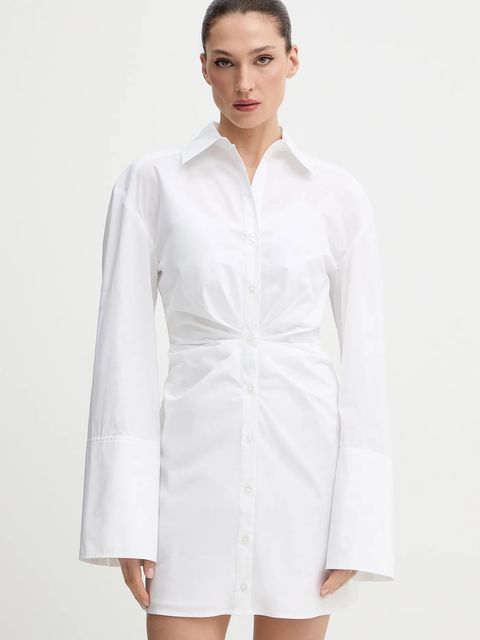 Rotate sukienka bawełniana kolor biały mini dopasowana 115162400 - zdjęcie produktu nr 1