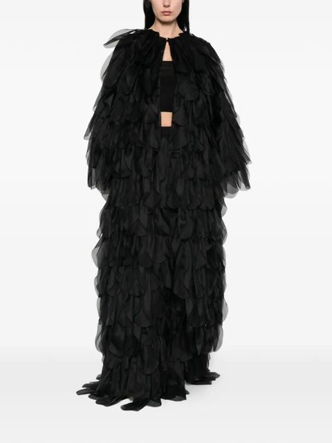 Max Mara Lauto ruffled coat - Black - zdjęcie produktu nr 2