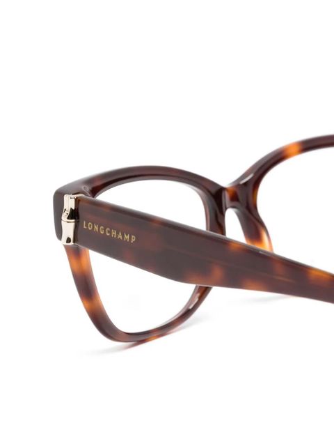 Longchamp tortoiseshell-effect square-frame glasses - Brown
