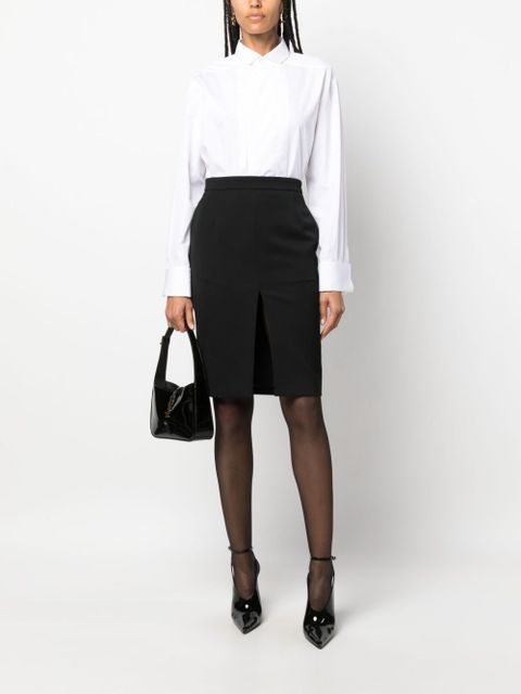 Saint Laurent long-sleeve cotton poplin shirt - White