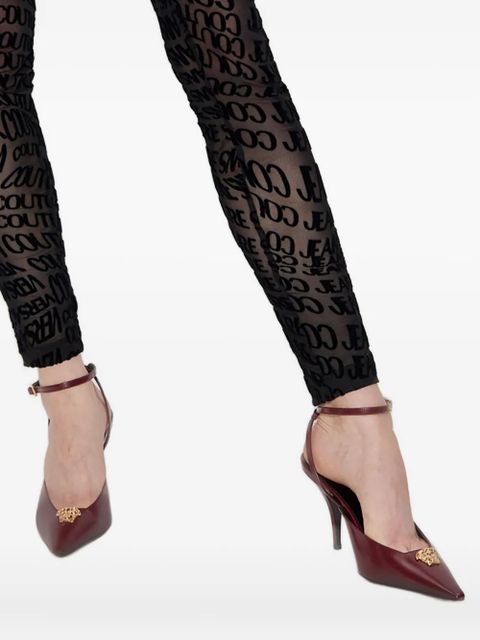 Versace 85mm La Medusa embellished pointed-toe heeled pumps - Red