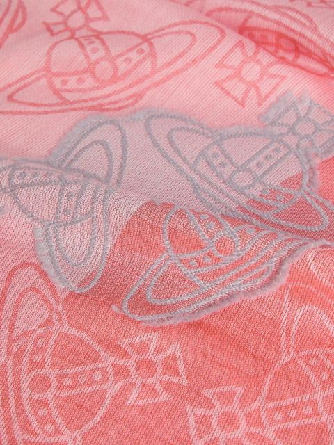 Vivienne Westwood print fringed scarf - Pink - zdjęcie produktu nr 2
