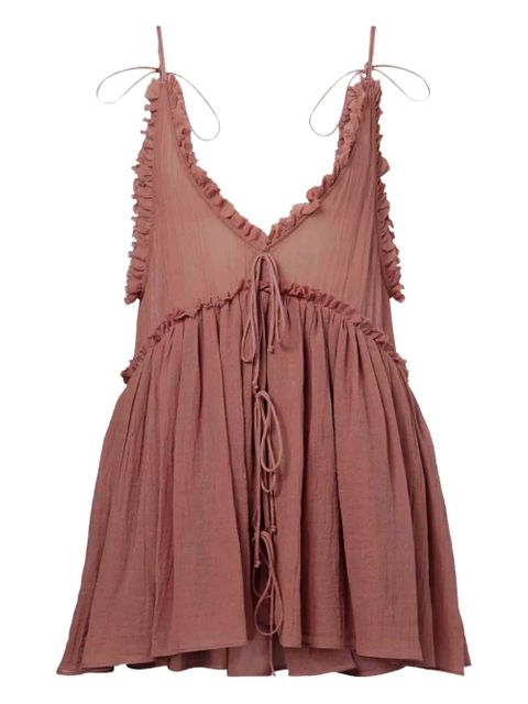 The Attico ruffled tie mini dress - Pink - zdjęcie produktu nr 1
