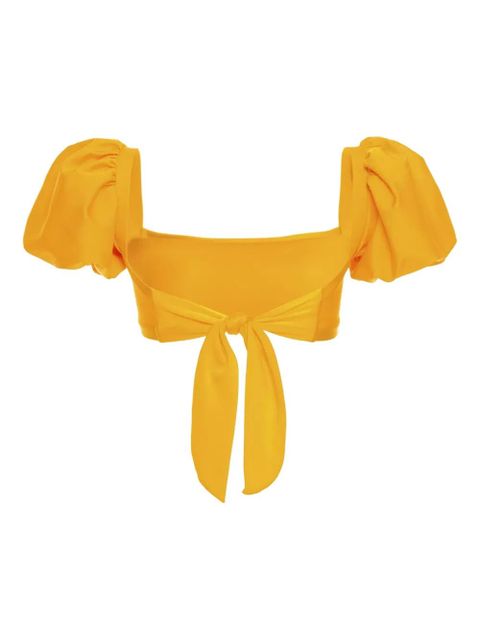 Agua By Agua Bendita Arabella Calista puffed-sleeves bikini top - Yellow - zdjęcie produktu nr 2