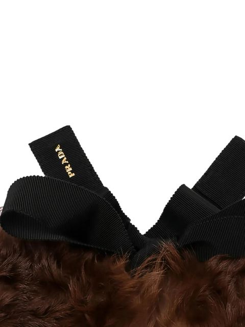 Prada shearling scarf - Brown