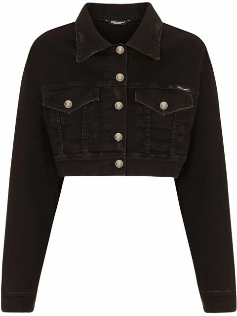 Dolce & Gabbana cropped denim jacket - Black - zdjęcie produktu nr 1
