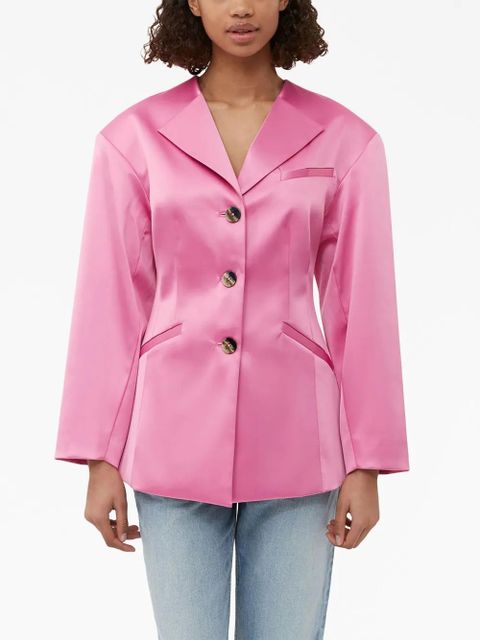GANNI single-breasted blazer - Pink