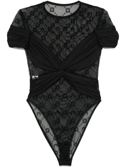 Marine Serre draped jersey bodysuit - Black - zdjęcie produktu nr 1