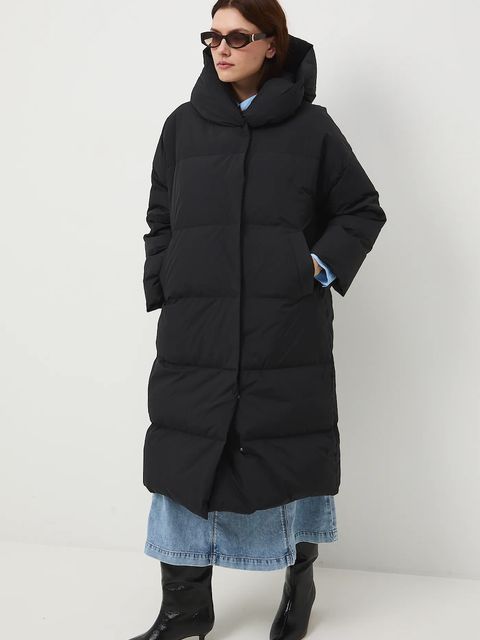 Medicine płaszcz puchowy damski kolor czarny - zdjęcie produktu nr 2