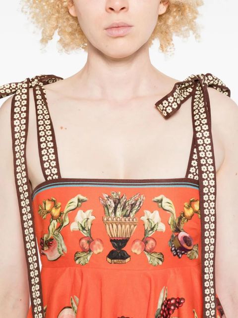 ALEMAIS Rocco fruit-print tie-strap mini dress - Orange - zdjęcie produktu nr 2
