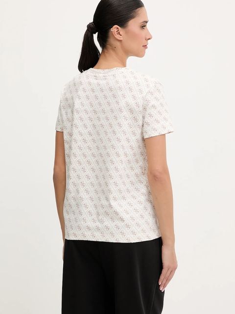 Guess t-shirt bawełniany RHOMBUS damski kolor beżowy V5BI14 I3Z14