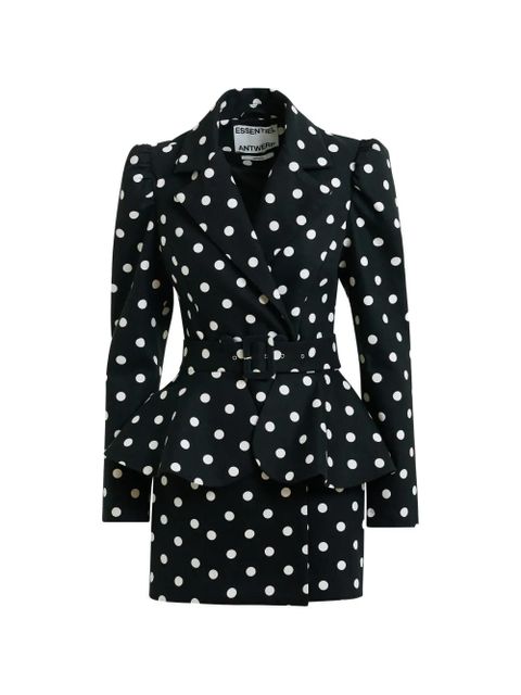 Essentiel Antwerp polka-dot belted mini dress - Black - zdjęcie produktu nr 1