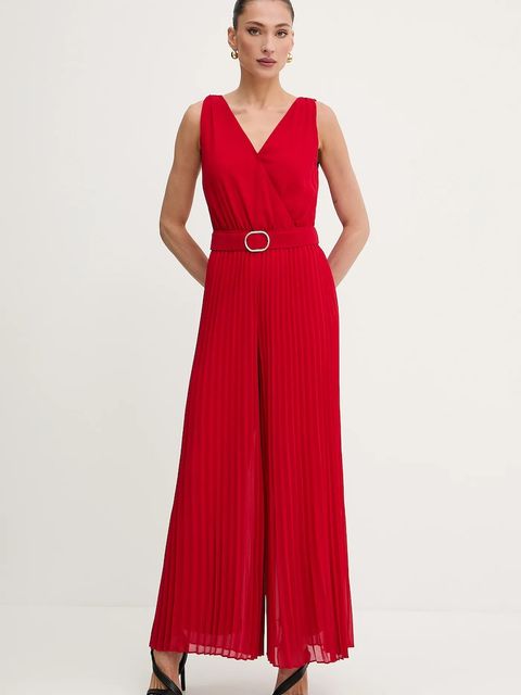 Morgan kombinezon PSAMARA kolor czerwony z dekoltem w szpic PSAMARA - zdjęcie produktu nr 1