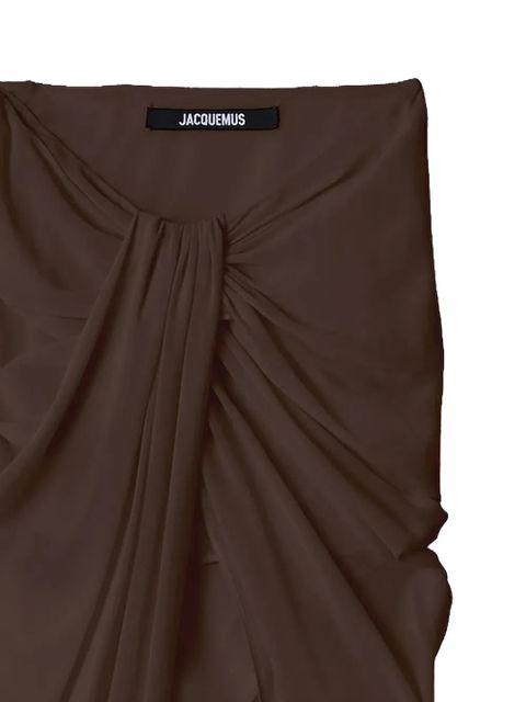 Jacquemus The Paréo draped asymmetric skirt - Brown - zdjęcie produktu nr 2