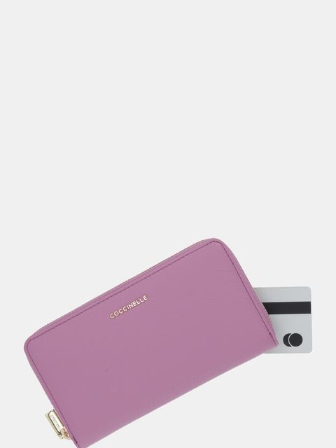 Coccinelle portfel skórzany damski kolor fioletowy E2 MW5 11 32 01