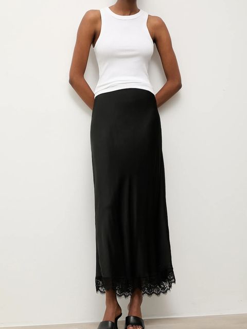 Answear.LAB spódnica kolor czarny maxi rozkloszowana
