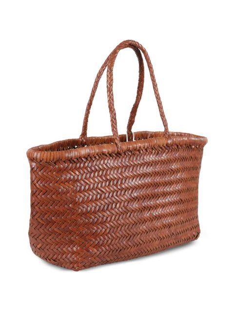 DRAGON DIFFUSION small Triple Jump woven-design tote bag - Brown