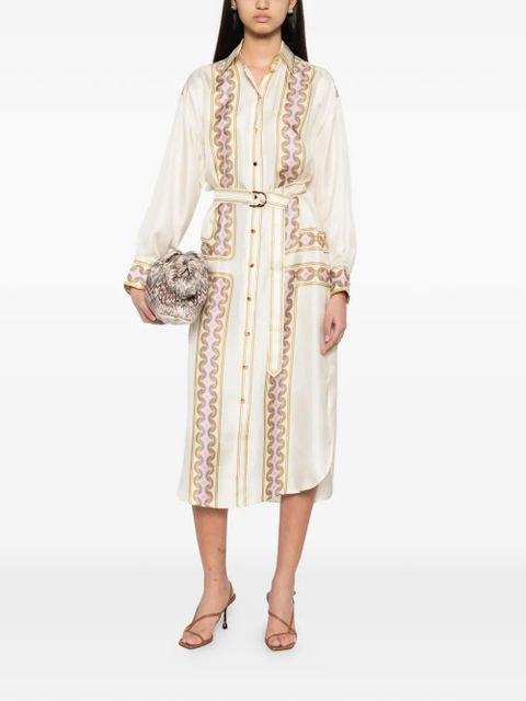ZIMMERMANN geometric-print belted shirt dress - Neutrals - zdjęcie produktu nr 2