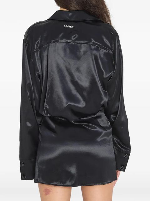 The Attico pointed-collar button mini dress - Black