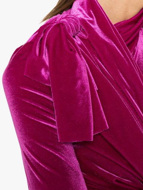 Balenciaga wrap velvet mini dress - Purple
