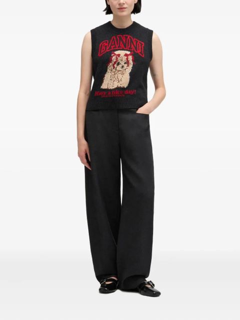 GANNI graphic knitted vest - Grey - zdjęcie produktu nr 2